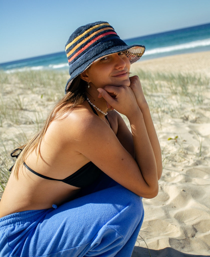 Long Island Terry Bucket Hat | Navy - Golden Breed