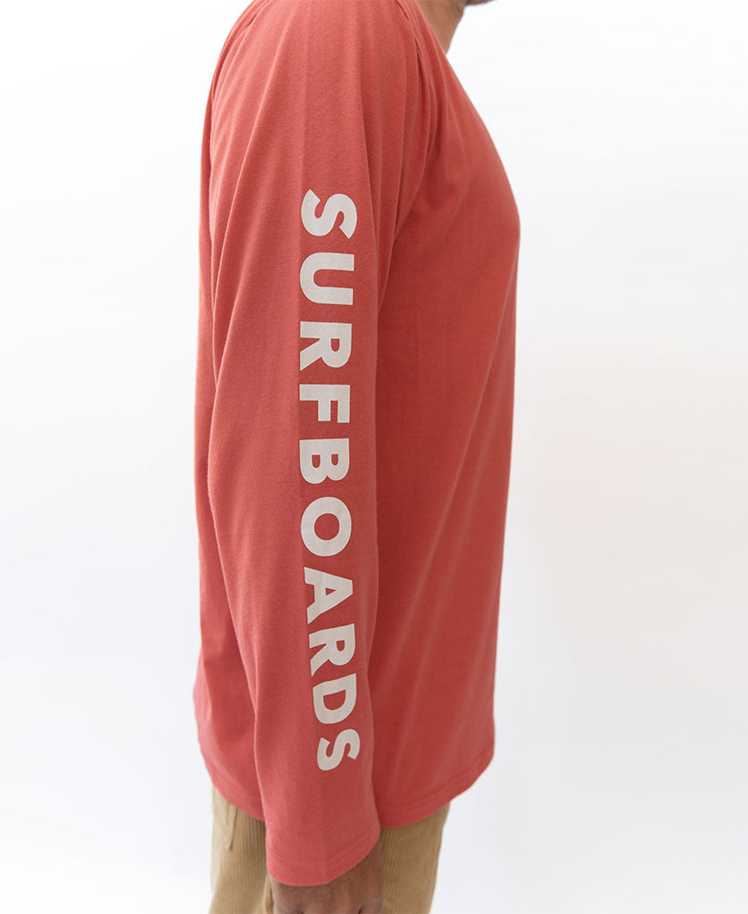 Gordon & Smith G&S Surfboard Comp LS Tee | Wash Red - T-Shirts