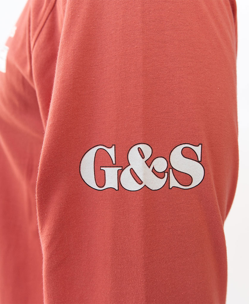Gordon & Smith G&S Surfboard Comp LS Tee | Wash Red - T-Shirts