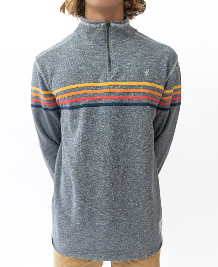 Golden Breed Long Island 1/4 Zip Rag Top | Navy Marle - Sweatshirts