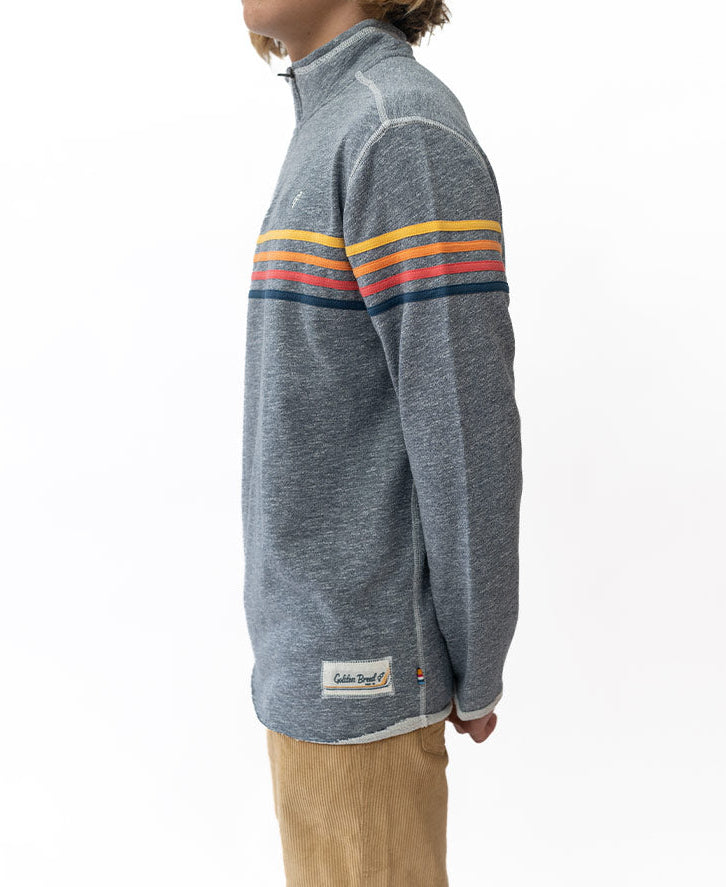 Golden Breed Long Island 1/4 Zip Rag Top | Navy Marle - Sweatshirts
