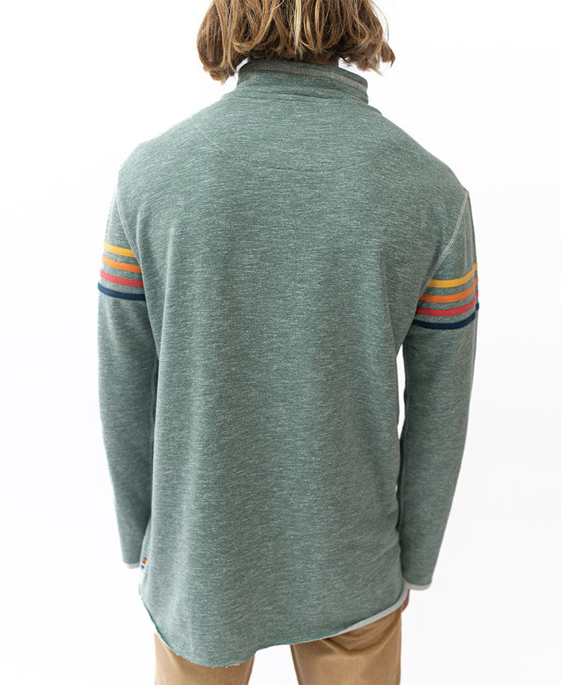Golden Breed Long Island 1/4 Zip Rag Top | Surf Green Marle - Sweatshirts