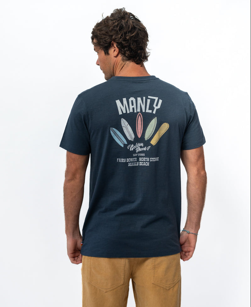 Golden Breed Manly Smurf Tee | Navy - T-Shirts