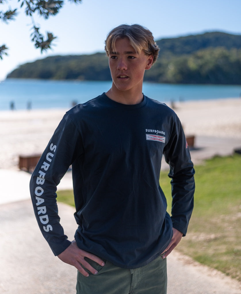 Gordon & Smith G&S Surfboards Comp LS Tee | Navy - Uncategorized