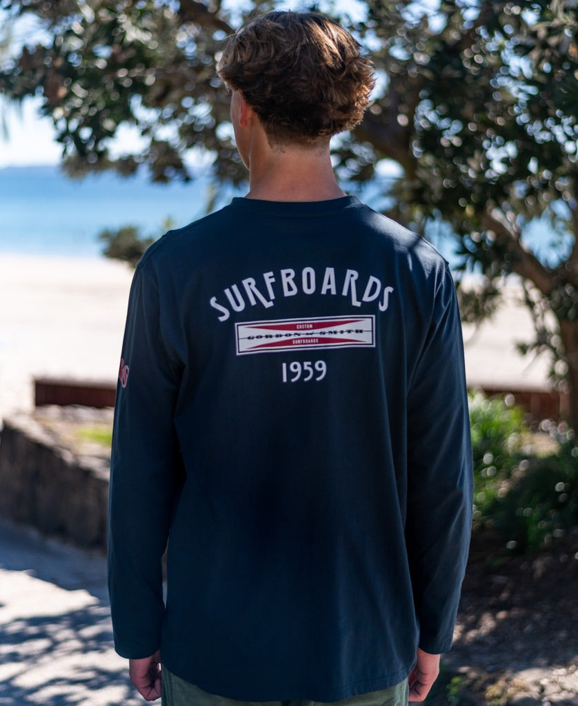 Gordon & Smith G&S Surfboards Comp LS Tee | Navy - Uncategorized