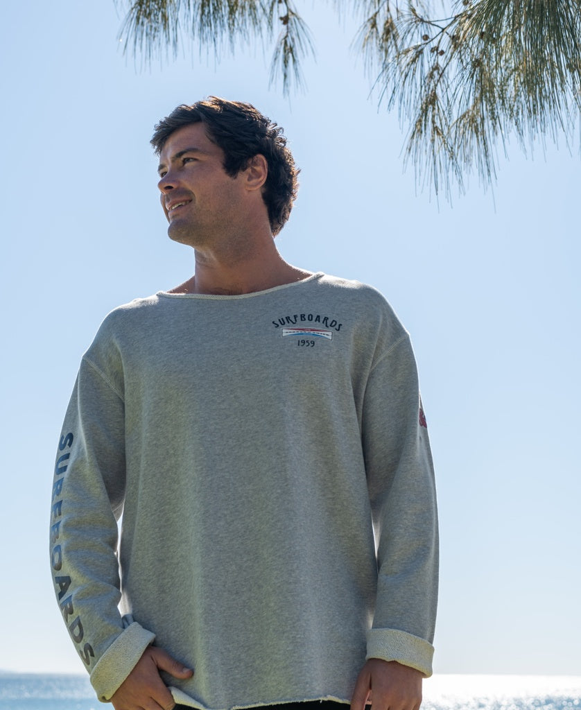 Gordon & Smith G&S Surfboards Rag Top | Grey Marle - Sweatshirts