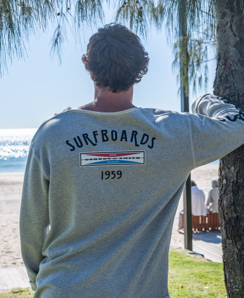 Gordon & Smith G&S Surfboards Rag Top | Grey Marle - Sweatshirts