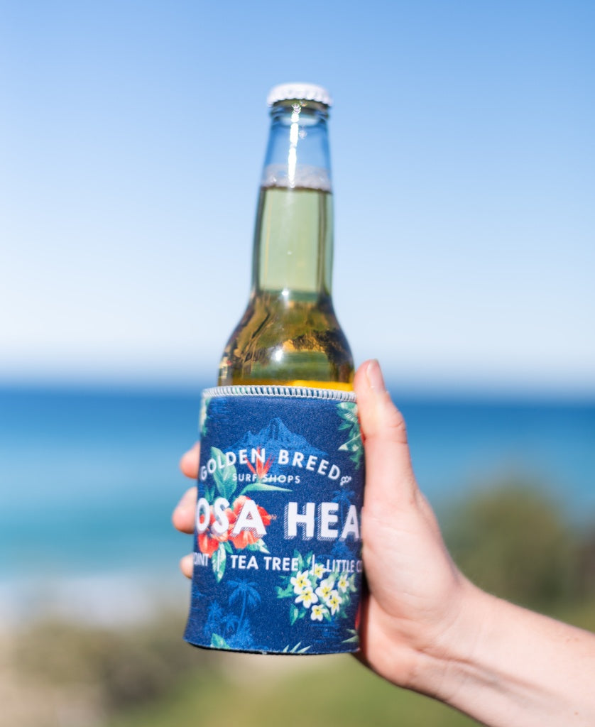 Golden Breed Noosa Stubby Holder Aloha | Dark Navy - Can & Bottle Sleeves
