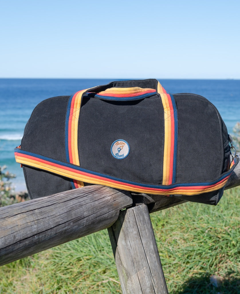 Golden Breed Long Island Cord Roll Bag | Wash Black - Duffel Bags