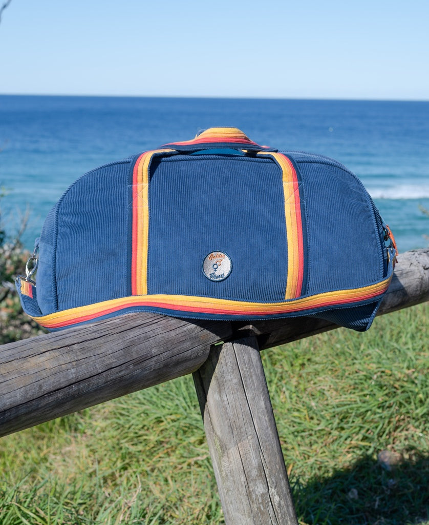 Golden Breed Long Island Cord Roll Bag | Dusty Blue - Duffel Bags