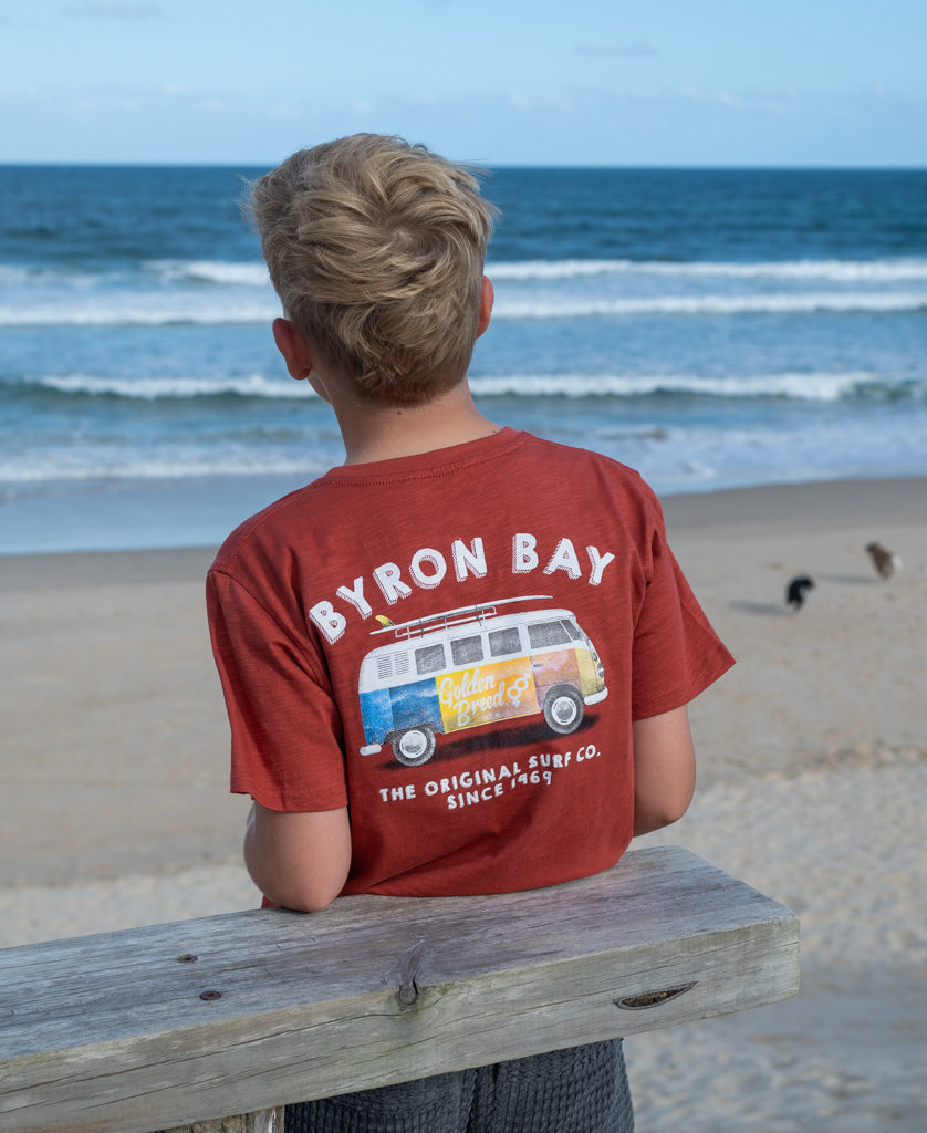 Byron Stoked Kombi Kids Tee | True Red