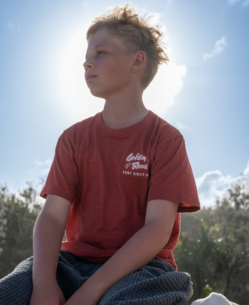 Manly Stoked Kombi Kids Tee | True Red