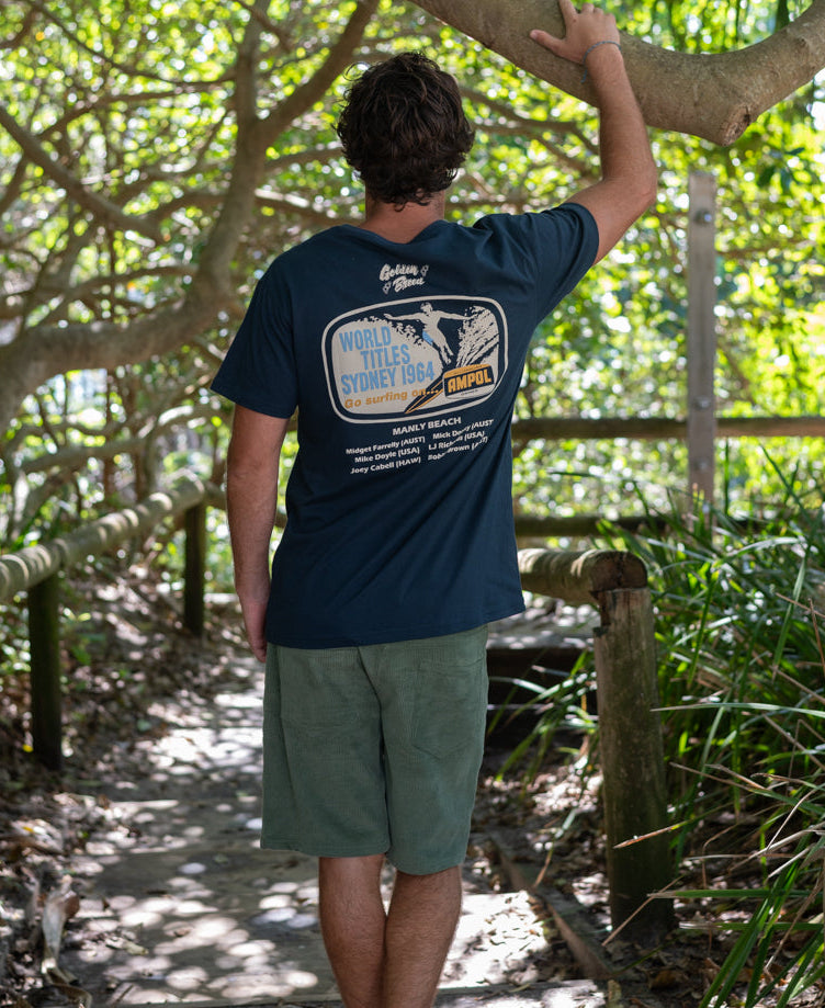 Golden Breed Manly Ampol Tee | Navy - T-Shirts
