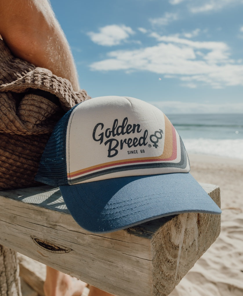 Retro Trucker Cap | Dark Denim-Golden Breed