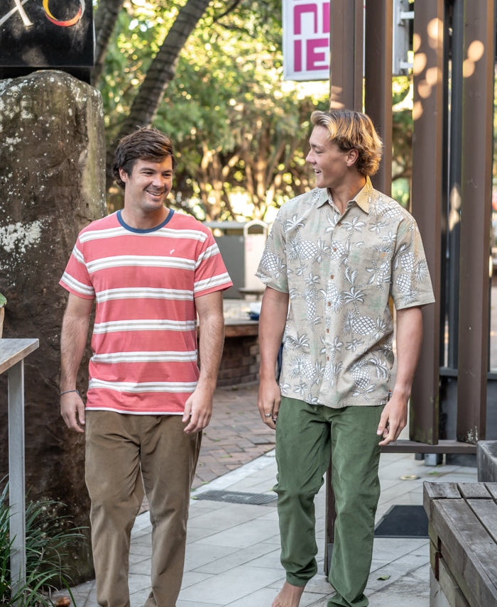 Golden Breed Pine-Palm Shirt | Pebble - Shirts