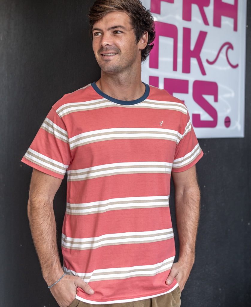 Golden Breed Bay Stripe Tee | True Red - T-Shirts