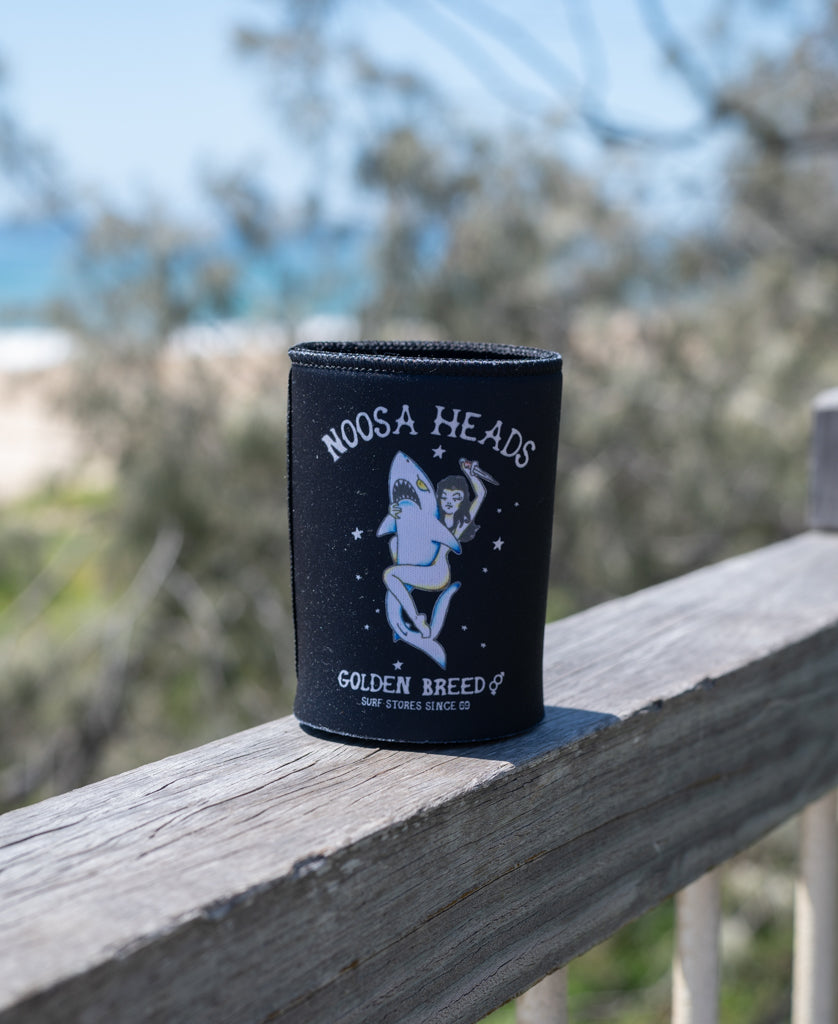 Golden Breed Noosa-Stubby Shark Girl | Wash Black - Can & Bottle Sleeves