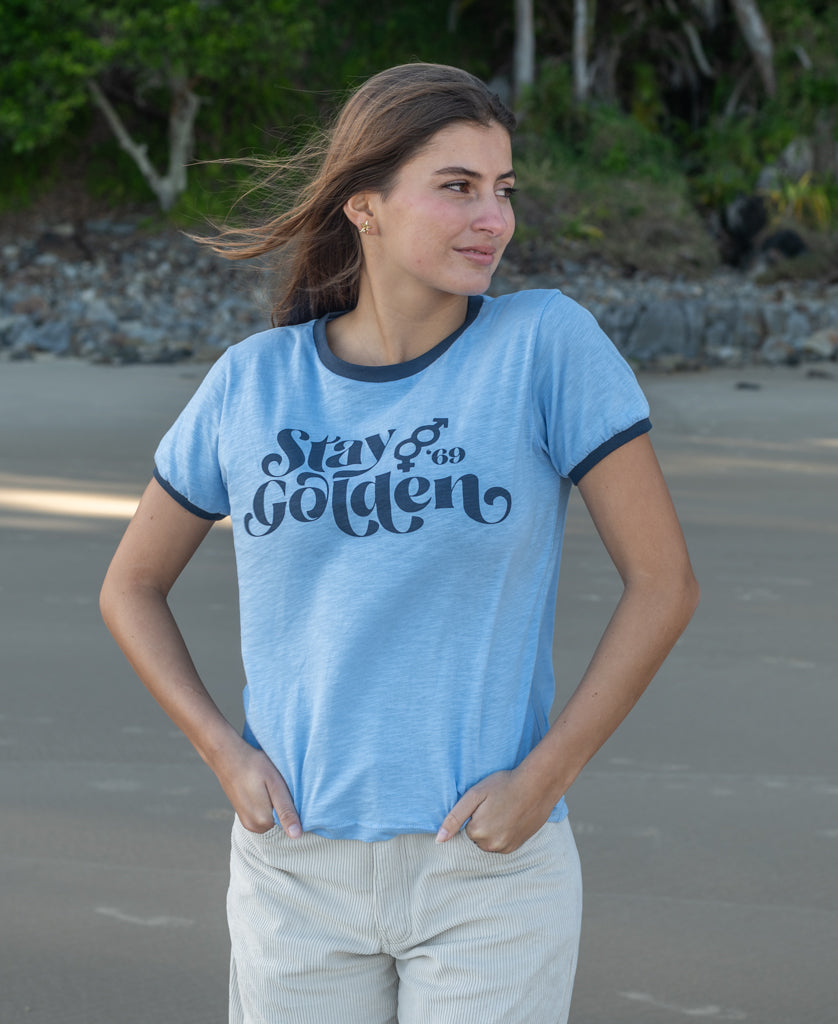 Golden Breed Stay Golden Ringer | Finch/Navy - T-Shirts