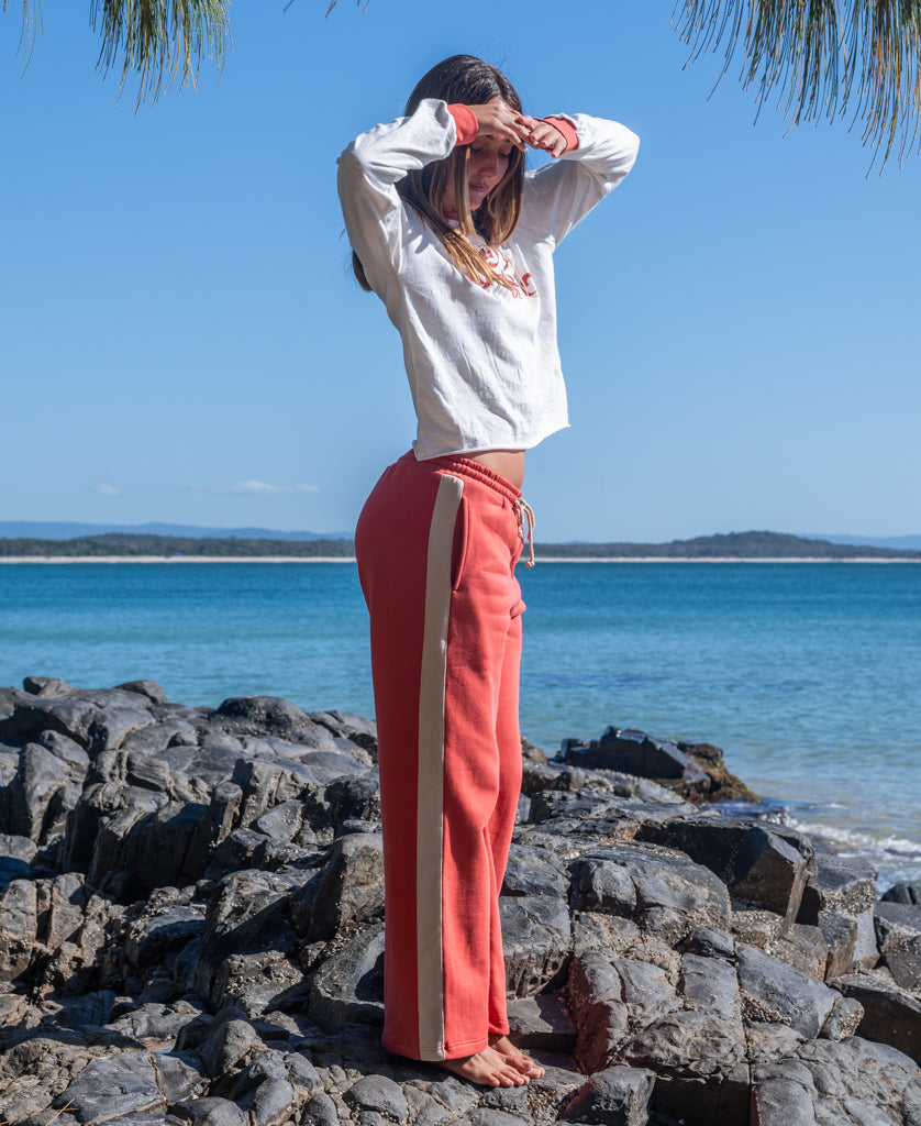 Golden Breed Connie Pant | Wash Red/Beige - Trousers