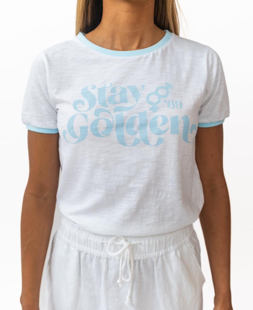 Stay Golden Ringer | White / Sky