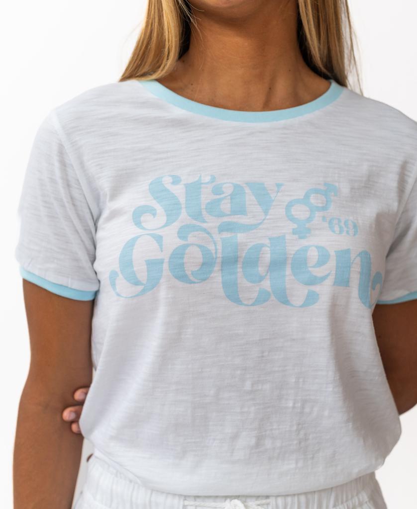 Stay Golden Ringer | White / Sky