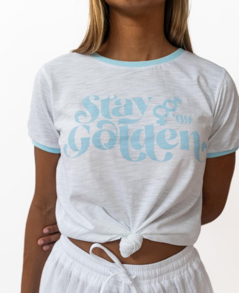 Stay Golden Ringer | White / Sky
