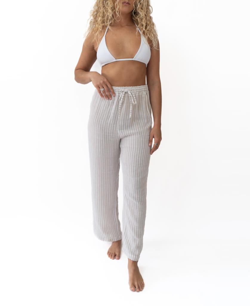 Liberty Pant | Off White Stripe-Golden Breed