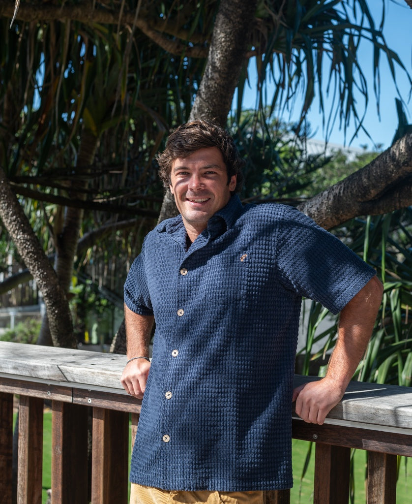 Golden Breed El Shirto Cord Shirt | Vintage Navy - Shirts