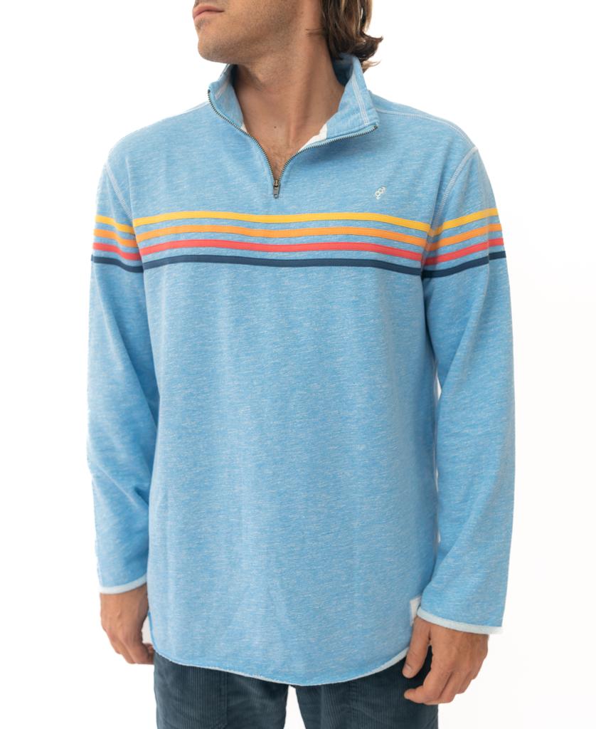 Golden Breed Long Island 1/4 Zip Rag Top | Sky Marle - Sweatshirts