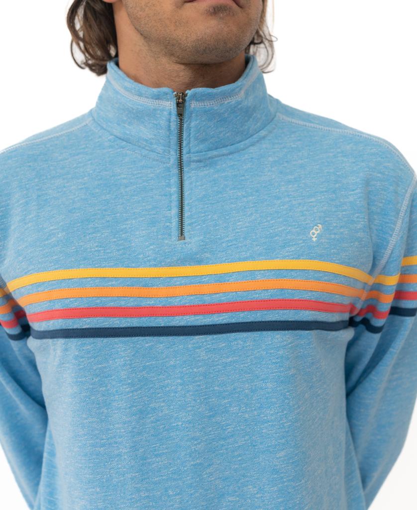 Golden Breed Long Island 1/4 Zip Rag Top | Sky Marle - Sweatshirts