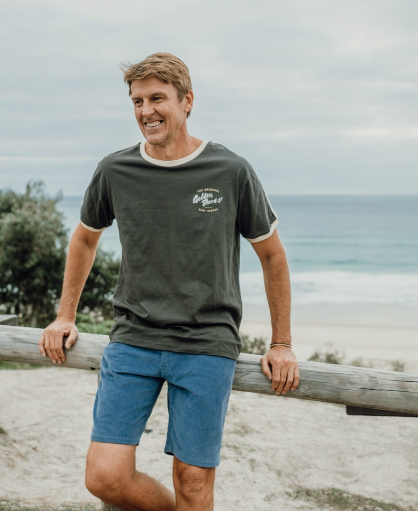 Break Ringer Tee | Wash Black-Golden Breed