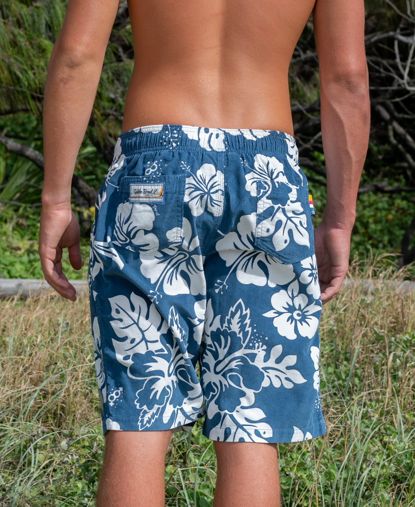 Golden Breed Panama Cord Short | Dusty Blue - Jogger Shorts