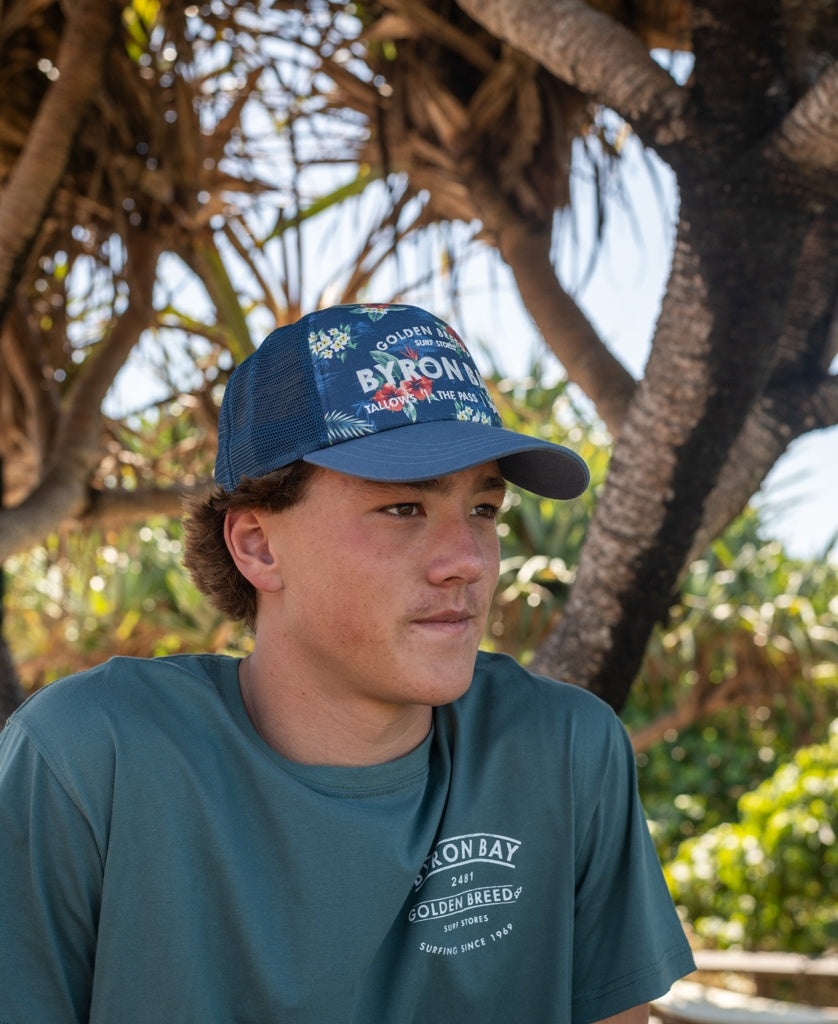Golden Breed Byron Aloha Trucker Cap | Dark Denim - Trucker Hats