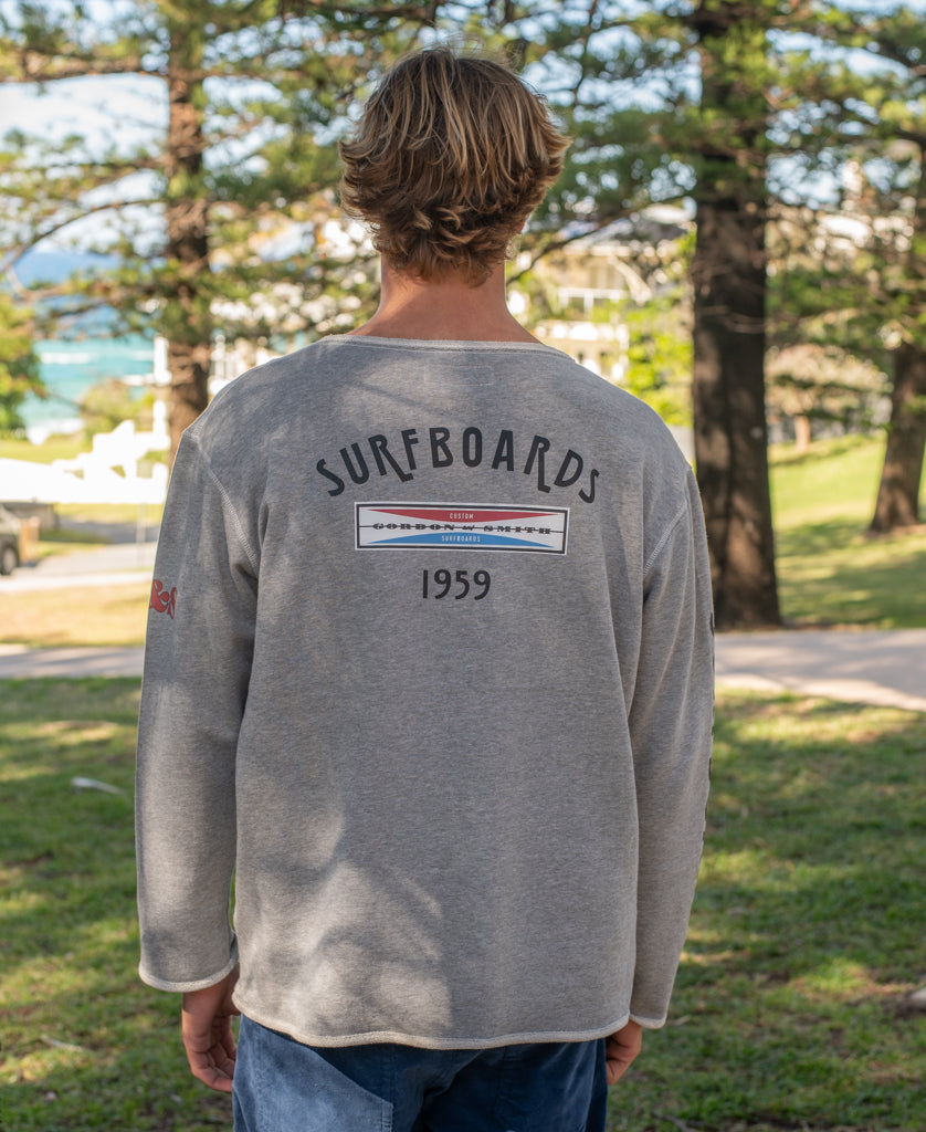 Gordon & Smith G&S Surfboards Rag Top | Grey Marle - Sweatshirts