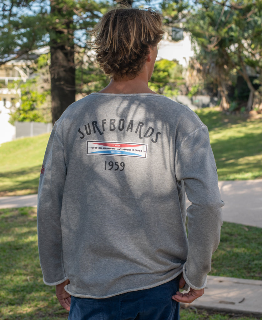 Gordon & Smith G&S Surfboards Rag Top | Grey Marle - Sweatshirts