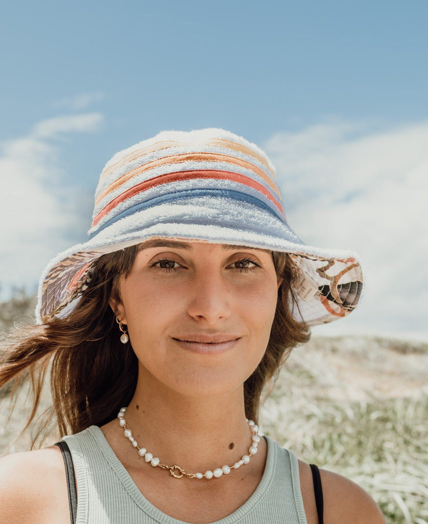 Long Island Terry Bucket Hat | Off White - Golden Breed