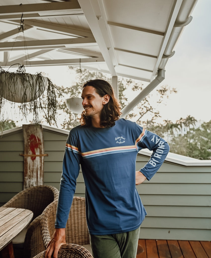 Byron Cali LS Tee | Blue-Golden Breed