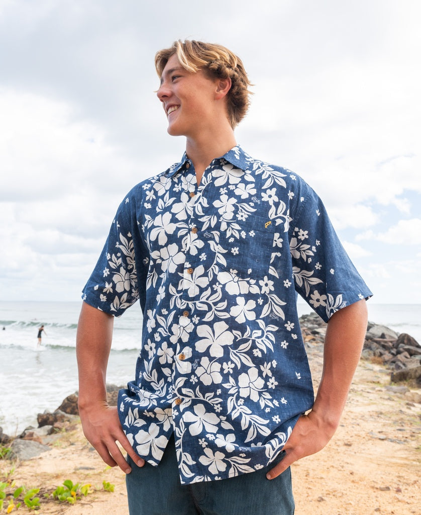 Vomo Floral Shirt | Vintage Navy