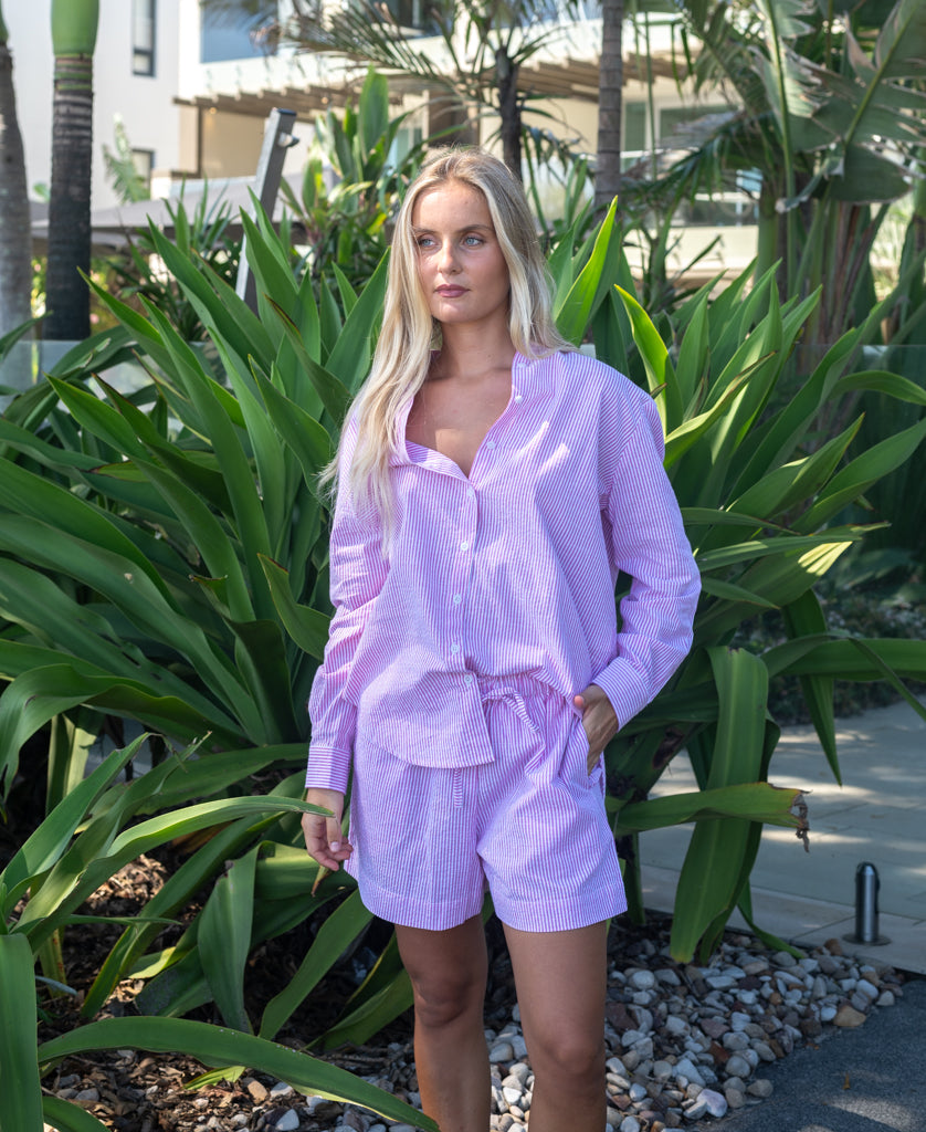 Lazy Beach Maeve L/S Shirt | Fuchsia - Shirts