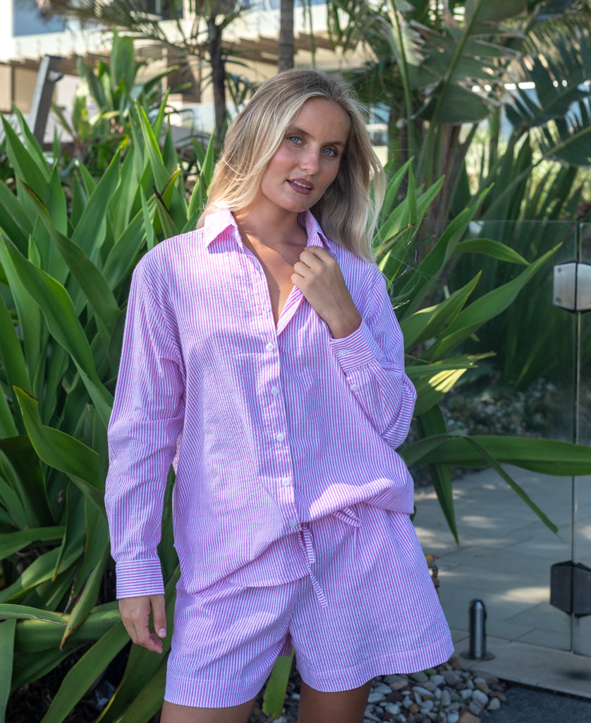 Lazy Beach Maeve L/S Shirt | Fuchsia - Shirts