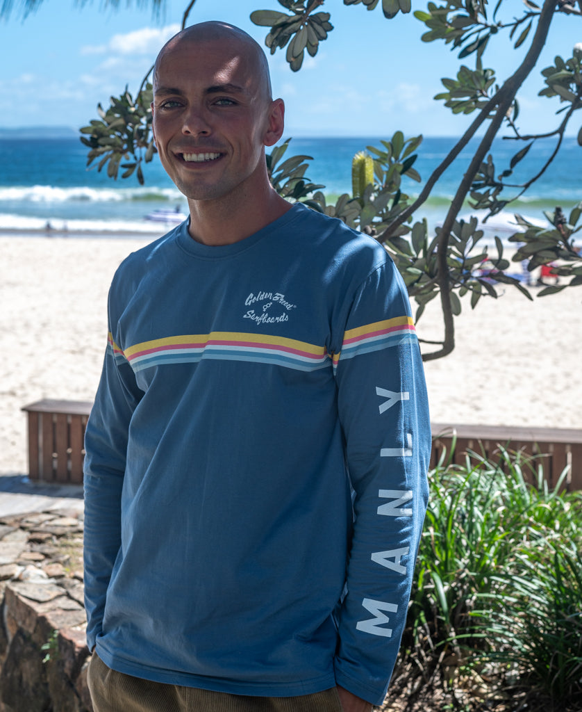 Manly Cali Long Sleeve Tee | Blue