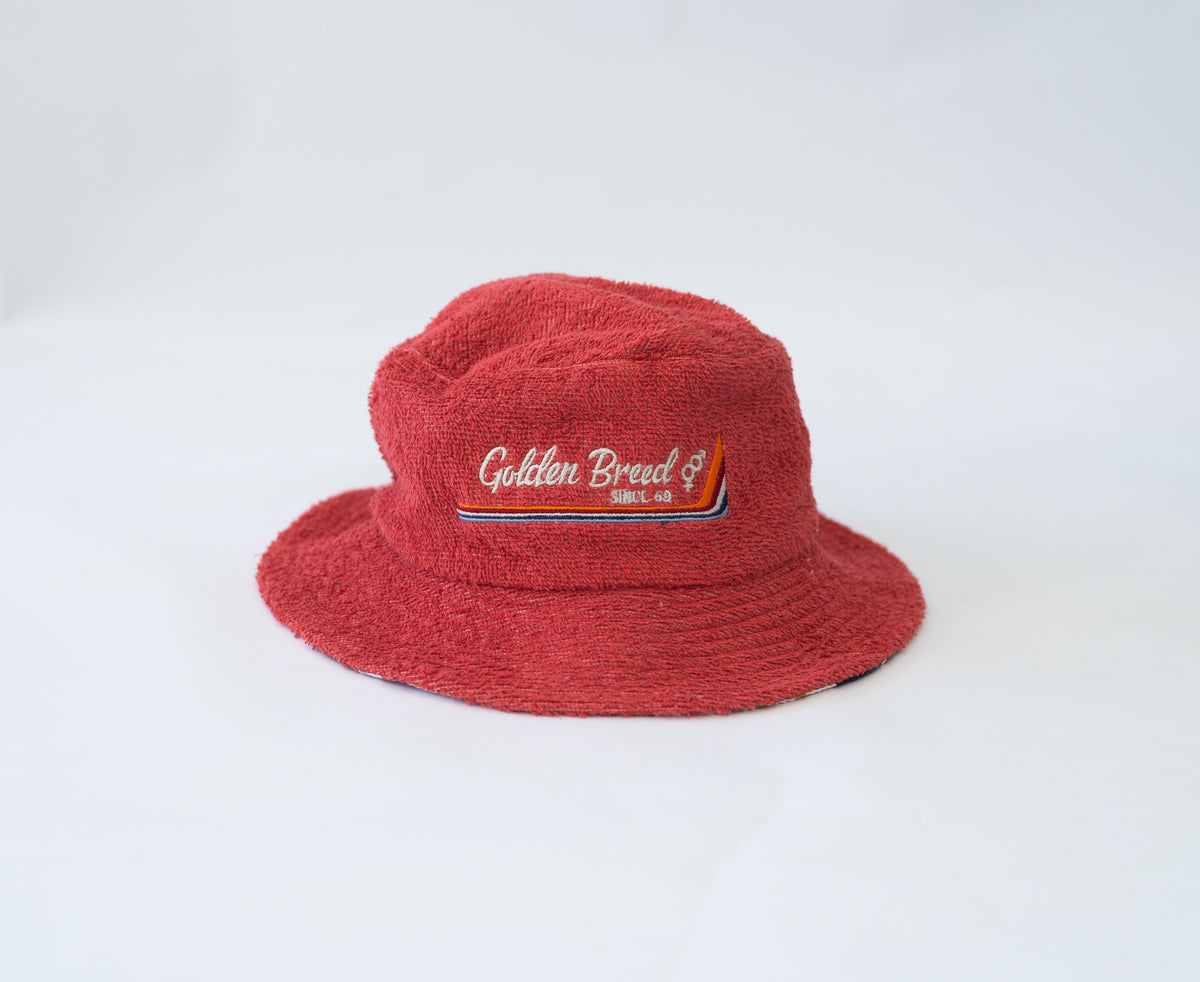 Golden Breed Norris Terry Bucket Hat | Wash Red - Bucket Hats