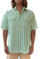 Muso Short Sleeve Shirt | Green Stripe - Golden Breed