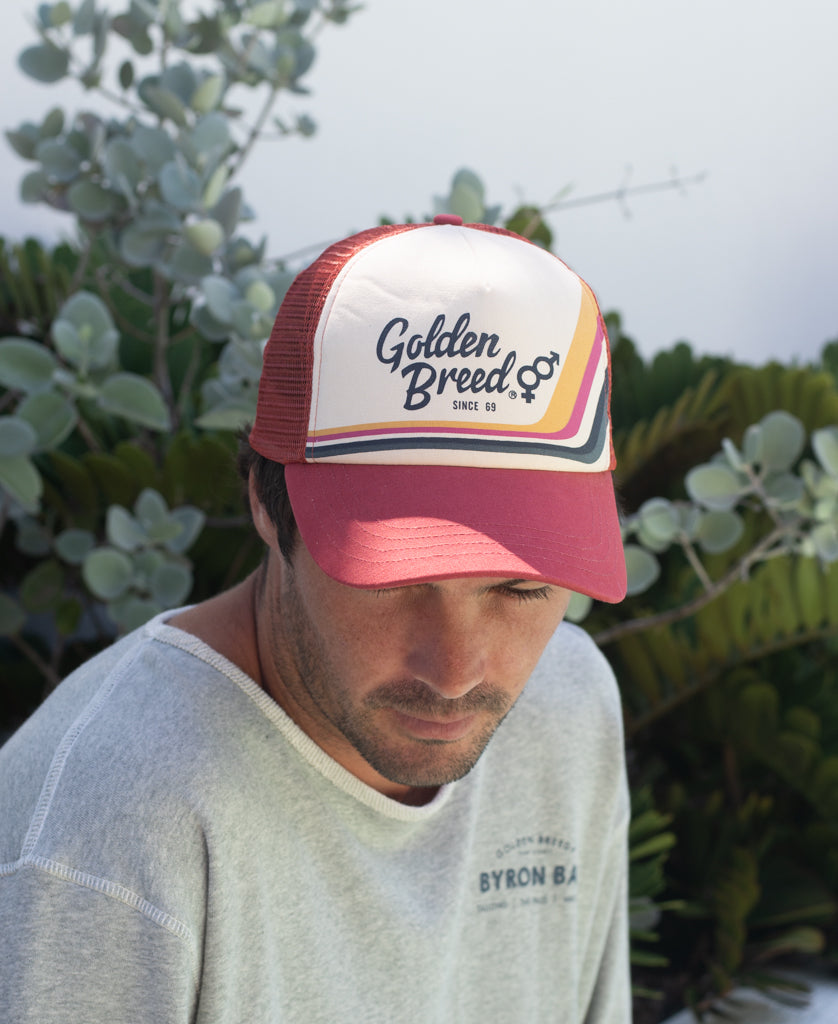 Golden Breed Retro Trucker Cap | True Red - Trucker Hats