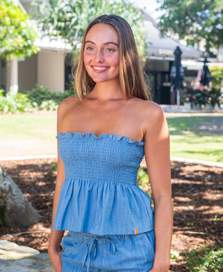 Golden Breed Addi Bandeau | Blue - Tank Tops