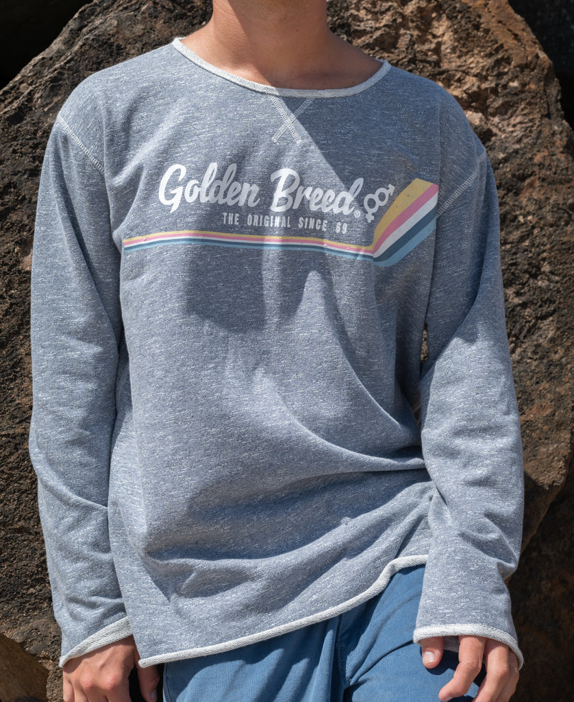Golden Breed Retro Rag Top | Navy Marle - Sweatshirts