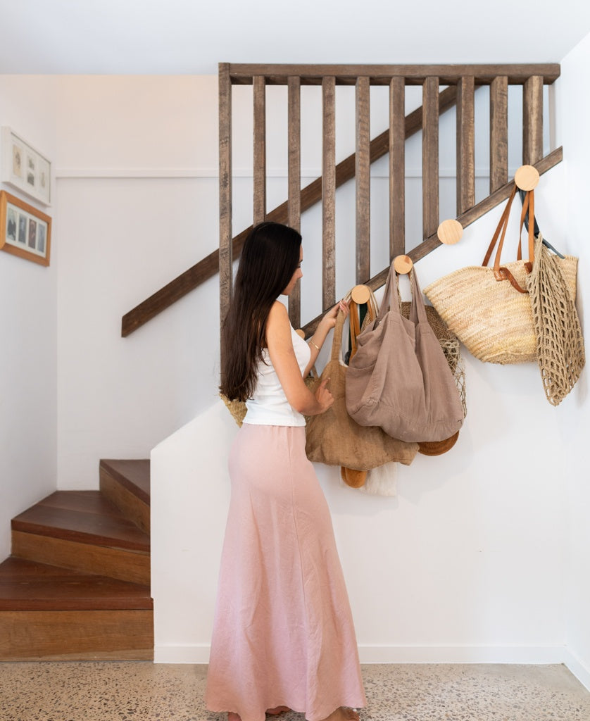 Pearl Maxi Skirt Linen | Blush