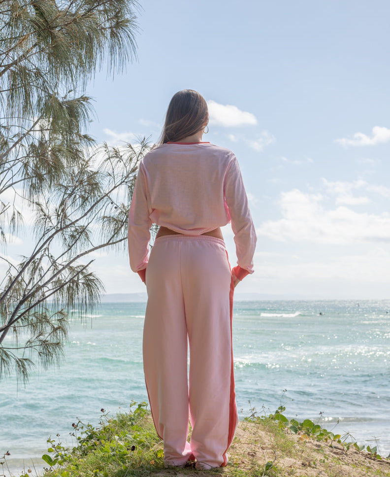 Golden Breed Connie Pant | Baby Pink/Wash Red - Trousers