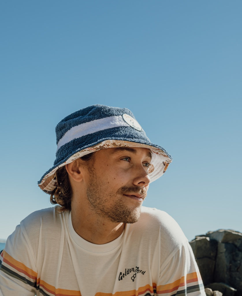 Nathan Terry Bucket Hat | Navy-White-Golden Breed