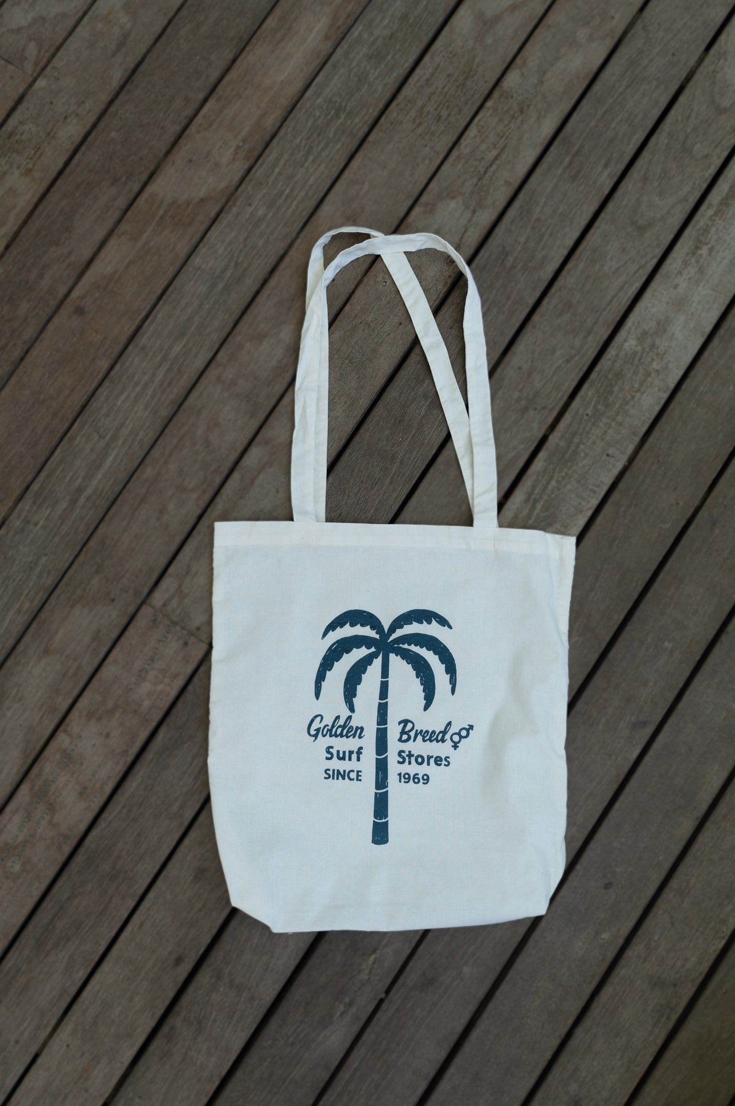 Palm Loco Tote Bag | Off White-Golden Breed